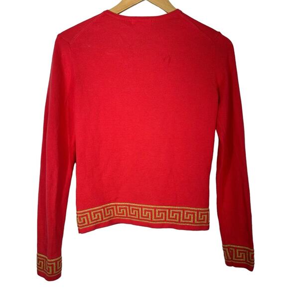 Lilly Pulitzer Greek Key Pink Cardigan Sweater Size XS - Picture 2 of 9